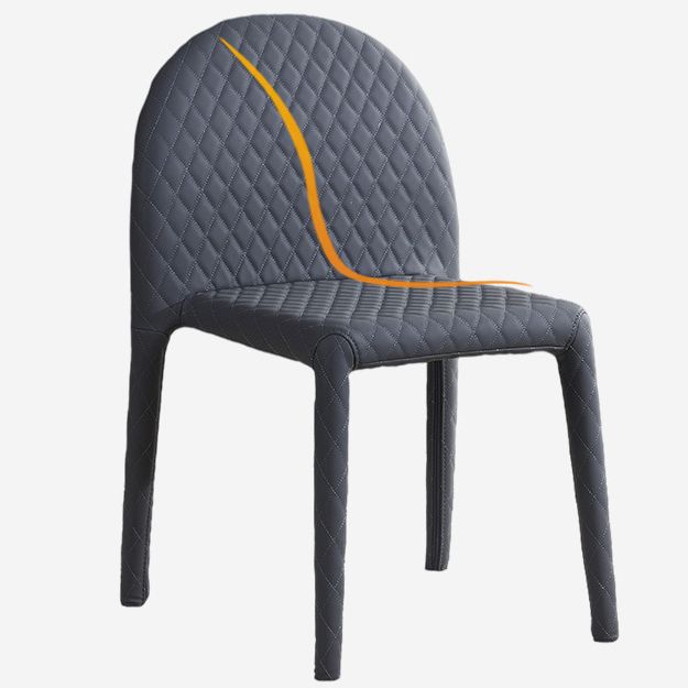 Minimalistischer fester Rücken ohne Armlosen Esstuhl Leder -Essstuhl für Zuhause