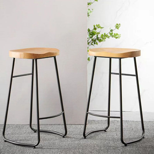 Industrial Style Bar-stool with Sled Round Saddle Seat Counter Stool for Kitchen Clearhalo 'Bar Furniture' 'Bar Stools' 'bar_stools' 'furn' 'furn_bar_stools' 'furniture_bar_stools' 'Kitchen & Dining Furniture' 'kitchen&dining_furn' 'kitchen' 'kitchen_furn' Furniture' 1200x1200_6526d09a-31a5-41ee-8b1c-40f2ab67d976