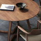 Modern Round Brown Rubberwood Dining Table with Double Pedestal Clearhalo 'Dining Tables & Seating' 'Dining Tables' 'dining_table' 'furn' 'furn_dining_table' 'Furniture' 'Kitchen & Dining Furniture' 1200x1200_6526e6ff-576d-4167-8192-4004a299efa7