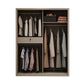 Modern Style Glass Wardrobe Cloth Rod Included Wardrobe Closet with 1-Drawer