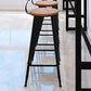 Sgabello da bar senza braccia da bar in stile industriale con gambe nere