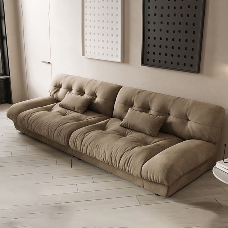 Brown Modern Armless Chesterfield Sofa with Bolster Pillows for Living Room, Apartment Clearhalo 'furn' 'furn_sofas' 'Furniture' 'furniture_sofas' 'Living Room Furniture' 'Sofa' 'sofas' 1200x1200_652774cb-f2b6-4cca-a7c6-38b98293dd21