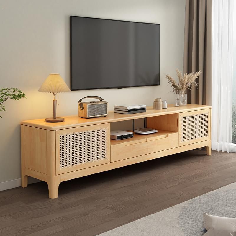 Solid Wood TV Media Console Contemporary TV Console with Drawers Clearhalo 'furn' 'furn_tv_stands_entertainment_centers' 'Furniture' 'Living Room Furniture' 'TV Stands & Entertainment Centers' 'TV Stands & Media Storage Furniture' 'tv_stands_entertainment_centers' 1200x1200_652793bf-fc8f-4661-8da6-89d45e0c9b87