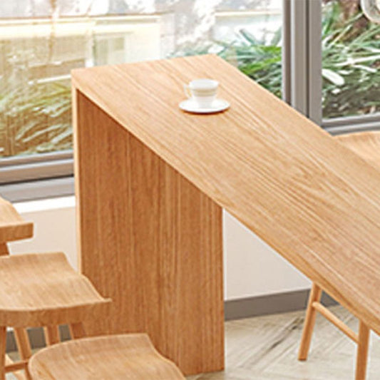 Luxurious Rectangle Pub Table Set 1/5/9 Pieces Wooden Counter Table with Backless Stools