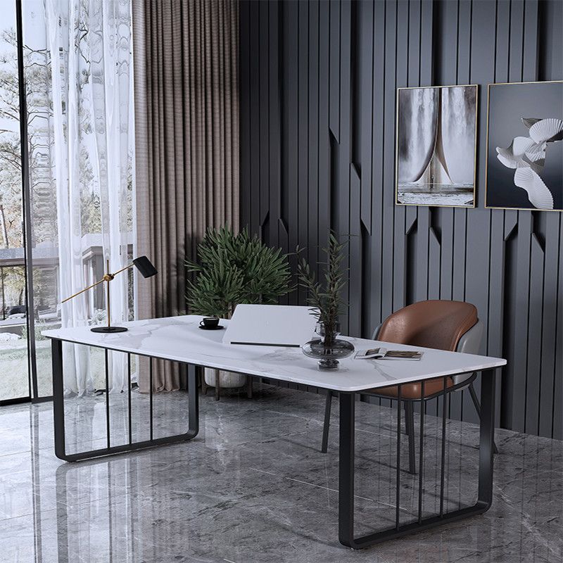 Modern Style Stone Top Office Desk Rectangle Writing Desk for Office Clearhalo 'furn' 'furn_office_desk' 'Furniture' 'Office Desks' 'Office Furniture' 'office_desk' 1200x1200_652b8650-52de-43d6-b5b9-c4cef65ce546