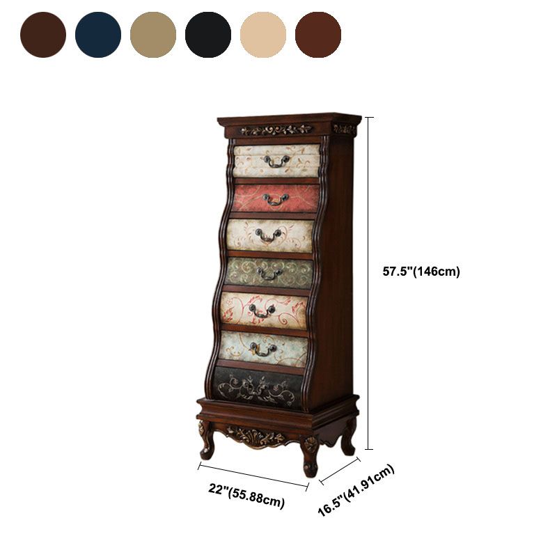 Traditional Style Storage Chest Vertical Solid Wood Storage Chest Dresser for Bedroom