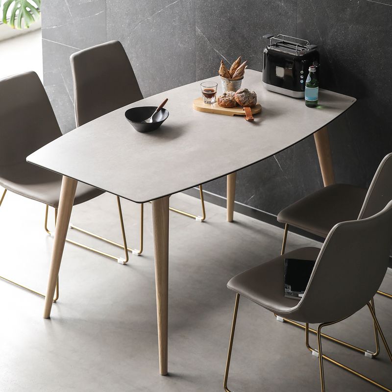 Modern Rectangle Ceramic Top Dining Table with Wood Legs for Living Room Clearhalo 'Dining Tables & Seating' 'Dining Tables' 'dining_table' 'furn' 'furn_dining_table' 'Furniture' 'Kitchen & Dining Furniture' 1200x1200_652e3f8d-c594-465d-ac4d-6ccd61509138