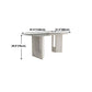 Metal Modern Double Pedestal Table Sintered Stone Table,47.5"L x 31.5"W x 29.5"H Clearhalo ' dining_table' 'Dining Tables & Seating' 'Dining Tables' 'furn' 'furn_dining_table' 'Furniture' 'furniture_dining_table' 'Kitchen & Dining Furniture' 'kitchen&dining_furn' 'kitchen' 'kitchen_dining_table' 1200x1200_65303093-3156-4209-877d-632b86bb3117