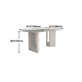 Metal Modern Double Pedestal Table Sintered Stone Table,47.5"L x 31.5"W x 29.5"H Clearhalo ' dining_table' 'Dining Tables & Seating' 'Dining Tables' 'furn' 'furn_dining_table' 'Furniture' 'furniture_dining_table' 'Kitchen & Dining Furniture' 'kitchen&dining_furn' 'kitchen' 'kitchen_dining_table' 1200x1200_65303093-3156-4209-877d-632b86bb3117