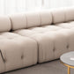 35 "幅のスカンジナビア断面ソファホワイトファブリックスリーパーセクショナル