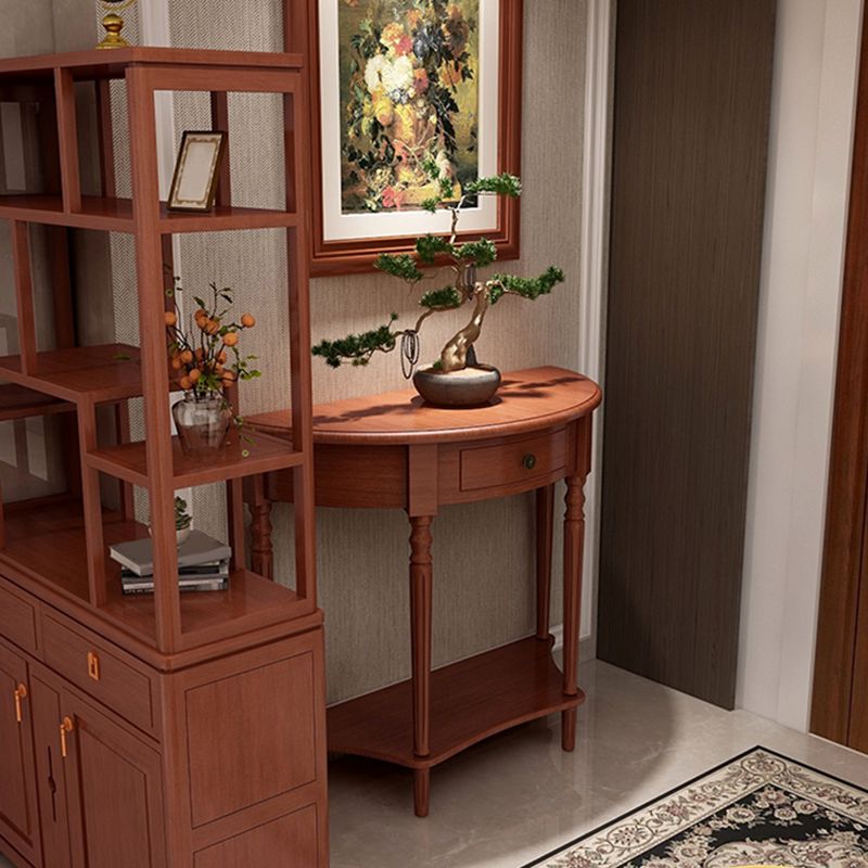 Storage Solid Wood Console Table Half Moon Mid-Century Modern Console Clearhalo 'Console Tables' 'console_tables' 'Entry & Mudroom Furniture' 'furn' 'furn_console_tables' 'Furniture' 1200x1200_653219c1-b828-4512-844b-e0e8d9eefe3e