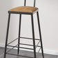 Contemporary Bar Stools Low Back Dining Stools with Black Metal Base