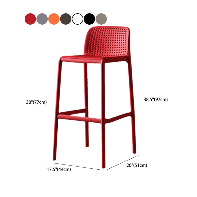 Scandinavian Plastic Barstool Plastic Counter Stool Rectangle Seat in Matte Finish Clearhalo 'Bar Furniture' 'Bar Stools' 'bar_stools' 'furn' 'furn_bar_stools' 'Furniture' 'Kitchen & Dining Furniture' 1200x1200_65338043-68e4-4851-9119-f55d047b73bf
