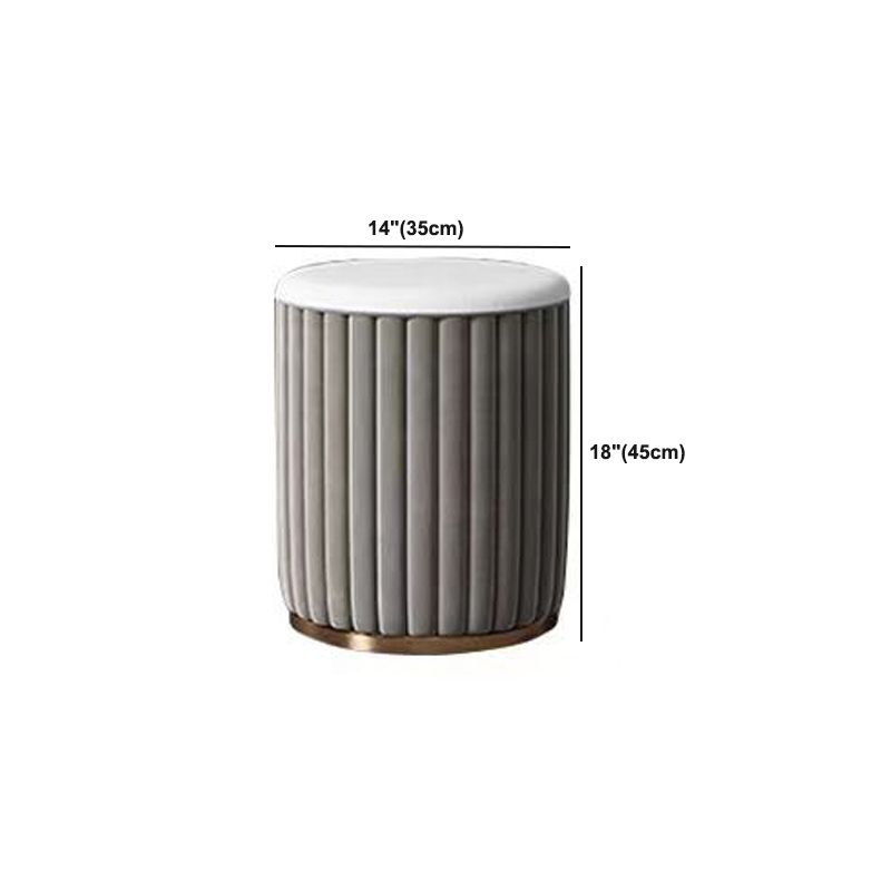 Gray Faux Leather Vanity 5 Drawers Vanity Set with Padded Stool