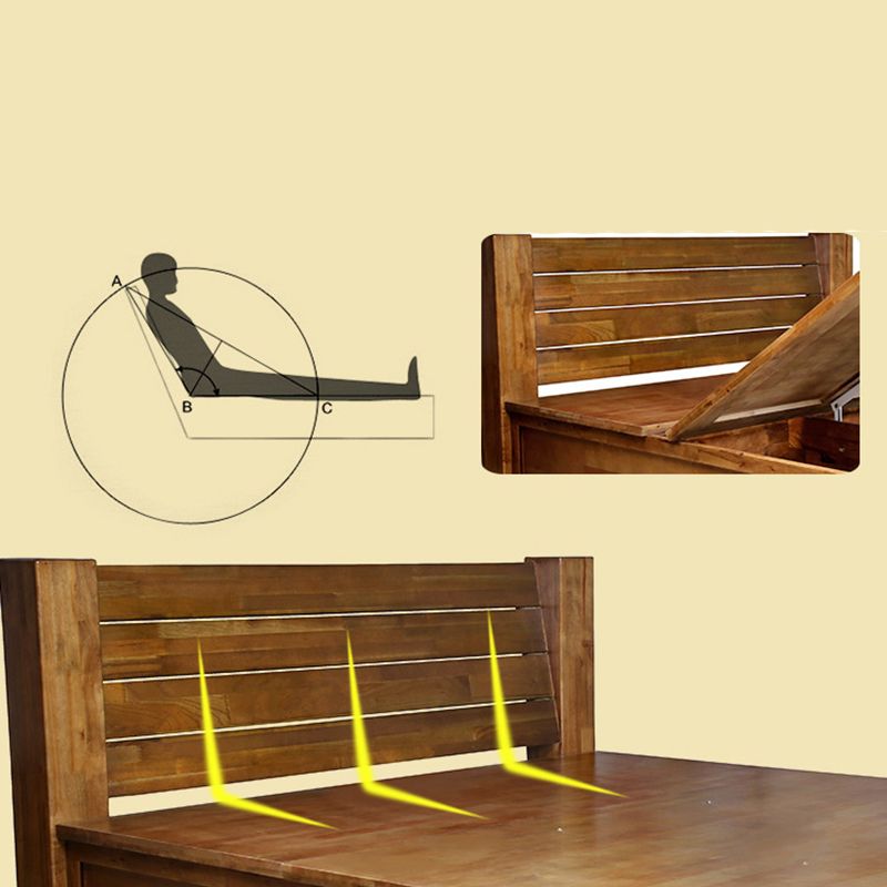 Traditional Solid Wood Standard Rectangular Open-Frame Headboard Bed