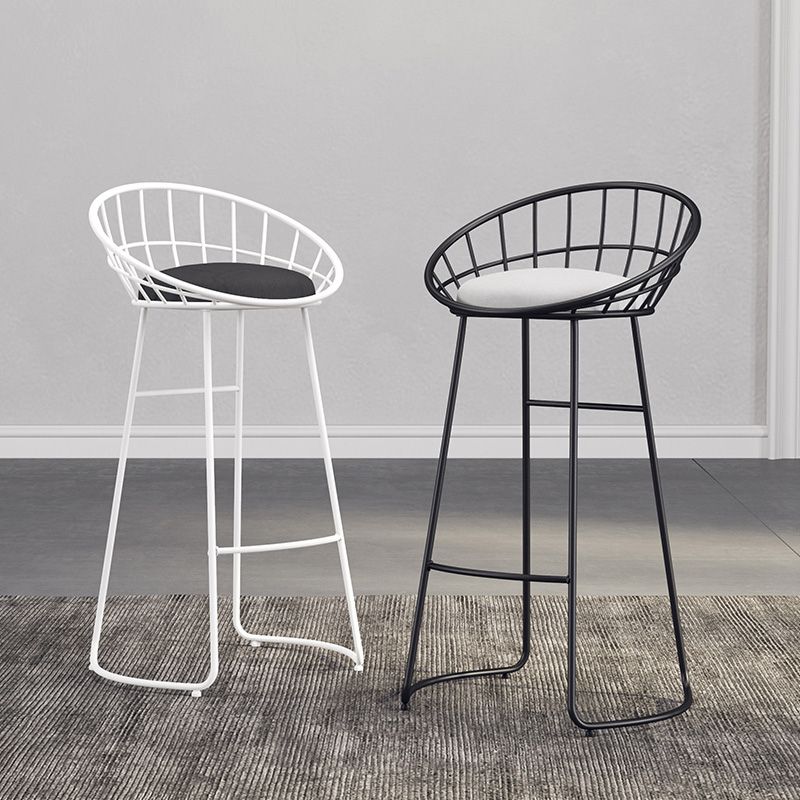 Modern Metal Armless Bar Stool Low Back Armless Bar Chair with Metal Legs