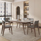 Table de salle à manger rectangulaire en pierre, mobilier de style moderne, blanc