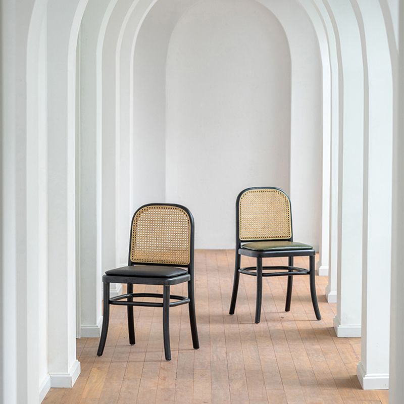 Sedia da pranzo in stile tradizionale sedia laterale aperto in legno massiccio per casa