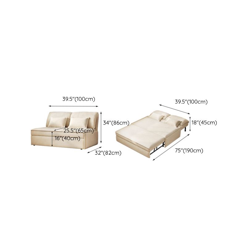 32 "幅のスカンジナビアの布団ソファベッドレザーホワイト布団スリーパーソファストロージなし