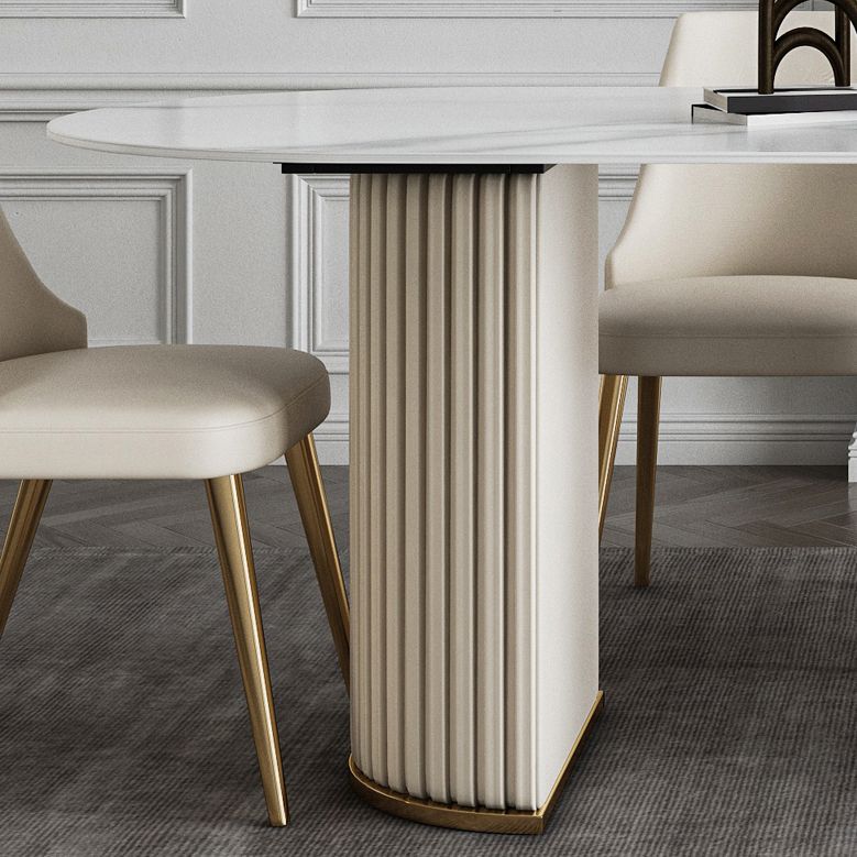 Glam Style Oval Sintered Stone Dining Set 1/4/5/7 Pieces Dining Set for Dining Areas Clearhalo 'Dining Room Sets' 'Dining Tables & Seating' 'dining_room_set' 'furn' 'furn_dining_room_set' 'Furniture' 'furniture_dining_room_set' 'Kitchen & Dining Furniture' 1200x1200_65396424-0d19-4d60-a6a7-43dca6d52acc