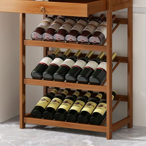 Modern Floor Wine Bottle Rack Wooden Brown Wine Bottle Rack for Home