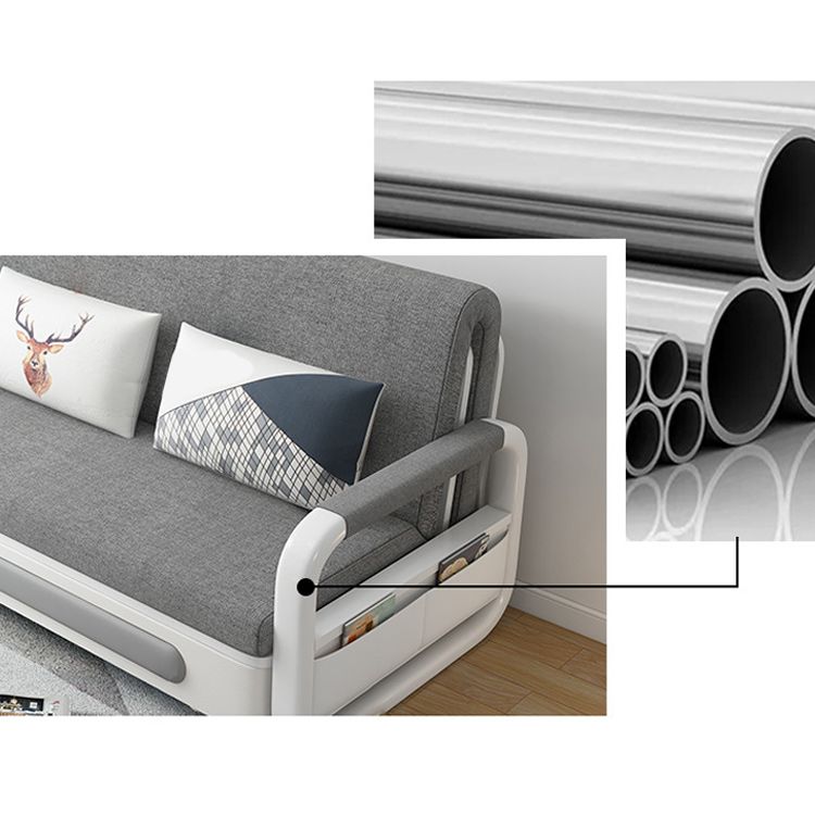 現代的な35.43 "Hコットンブレンドスクエアアームソファベッド用リビングルーム