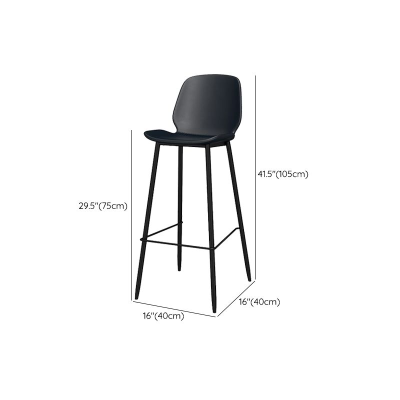 Metal Low Back Dining Stools Contemporary Armless Bar Stools with Footrest Clearhalo 'Bar Furniture' 'Bar Stools' 'bar_stools' 'furn' 'furn_bar_stools' 'Furniture' 'Kitchen & Dining Furniture' 1200x1200_653c7602-3f04-4dff-98af-6a431ad9e8b4