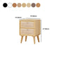 Wicker & Rattan Moderner Nachttisch Massivholz 2-Drawern-Aufbewahrung 22-Zoll-Nachttisch