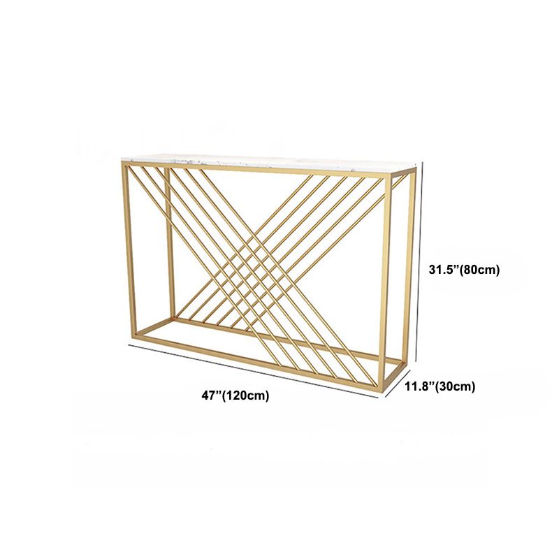 Glam Console Accent Table Rectangle Sofa Console Table in Marble Clearhalo 'Console Tables' 'console_tables' 'Entry & Mudroom Furniture' 'furn' 'furn_console_tables' 'Furniture' 1200x1200_653d8930-b7fa-43a9-bd35-8fce49a854ba