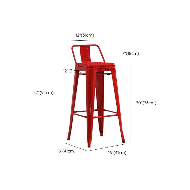Industrial Low Back Counter Stool Metal Counter Height Stools for Kitchen Clearhalo 'Bar Furniture' 'Bar Stools' 'bar_stools' 'furn' 'furn_bar_stools' 'Furniture' 'Kitchen & Dining Furniture' 1200x1200_653de62d-3384-4a07-820c-a2d83becd261
