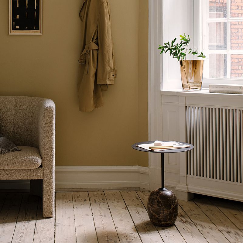 Tavolo laterale modernistico soggiorno rotondo tavolo da diapositiva in marmo piedistallo