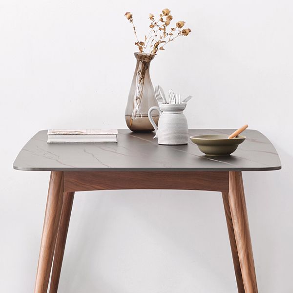 Mobili moderni di altezza standard Tavolo da pranzo a 4 gambe in legno massello da 5/7 pezzi con sedia
