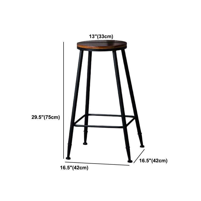 Indoor Industrial Style Wood Top Barstool Metal 4 Legs Bar Stool with Pedal Clearhalo 'Bar Furniture' 'Bar Stools' 'bar_stools' 'furn' 'furn_bar_stools' 'Furniture' 'Kitchen & Dining Furniture' 1200x1200_6541ba40-a83d-4821-ab59-0699f63f9523