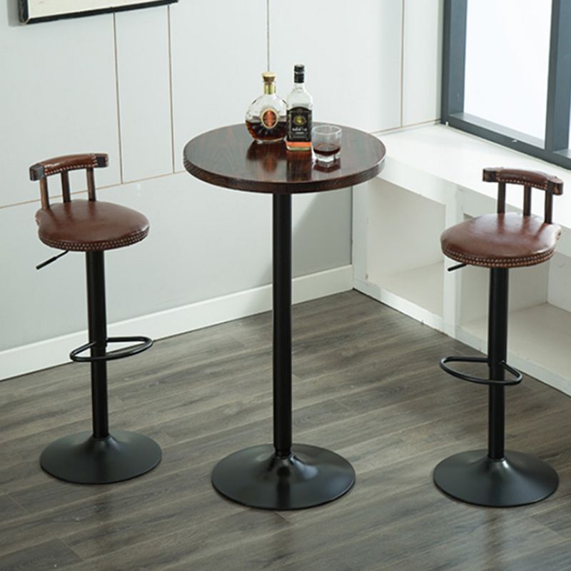 Industrial Backrest Chair with Metal Base Adjustable High Chair for Bistro Bar Clearhalo 'Bar Furniture' 'Bar Stools' 'bar_stools' 'furn' 'furn_bar_stools' 'Furniture' 'Kitchen & Dining Furniture' 1200x1200_65433d63-d943-40b6-8d8d-966f0beaf550