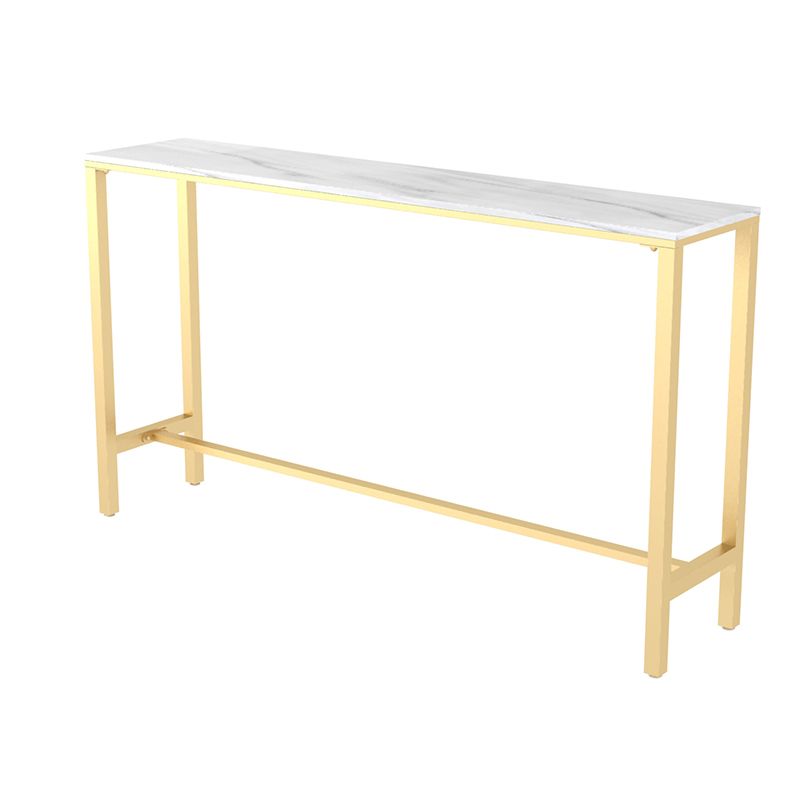 White Glam Style Table in Iron and Faux Marble Milk Tea Shop Bar Table Clearhalo 'Bar Furniture' 'Bar Tables' 'bar_tables' 'furn' 'furn_bar_tables' 'Furniture' 'furniture_bar_tables' 'Kitchen & Dining Furniture' 1200x1200_654381d4-05f1-4337-9310-adec20749c90
