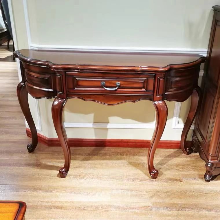 Free Form Shape Contemporary Console Table Wooden Console Sofa Table for Hall