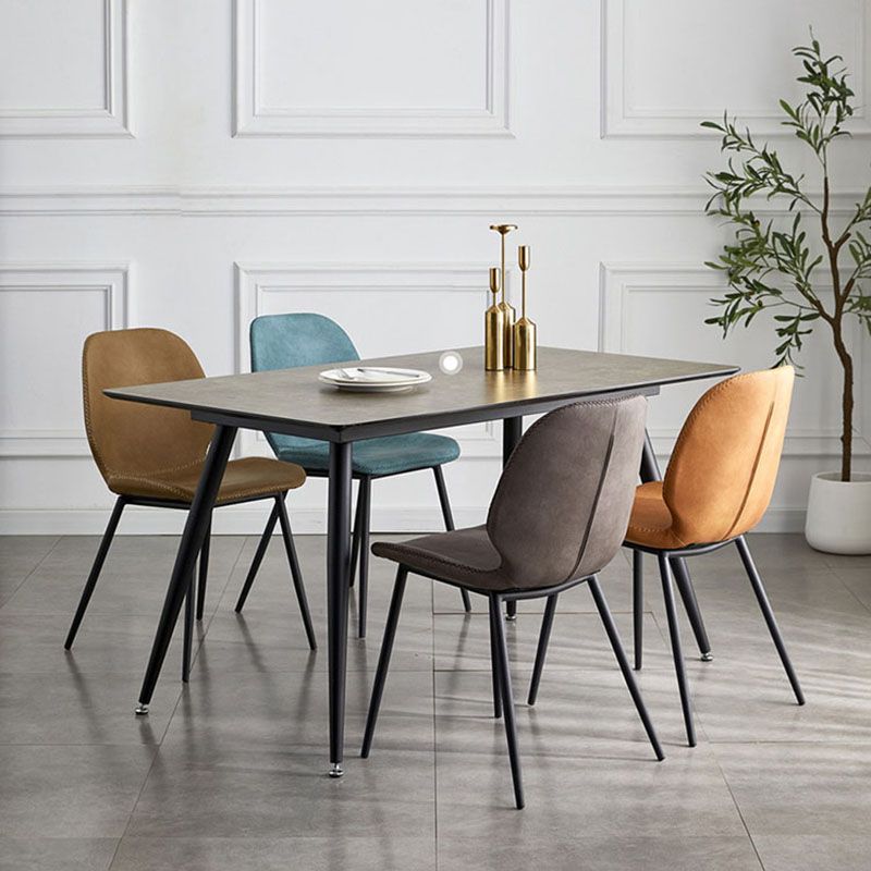 Contemporary Metal Dining Chairs Dining Wingback Armless Side Chairs for Kitchen Clearhalo ' kitchen&dining_furn' 'Dining Chairs' 'Dining Tables & Seating' 'dining_chair' 'furn' 'furn_dining_chair' 'Furniture' 'furniture_dining_chair' 'Kitchen & Dining Furniture' 'kitchen' 1200x1200_65449eb1-16c1-4f1e-893e-fee0be8646e1