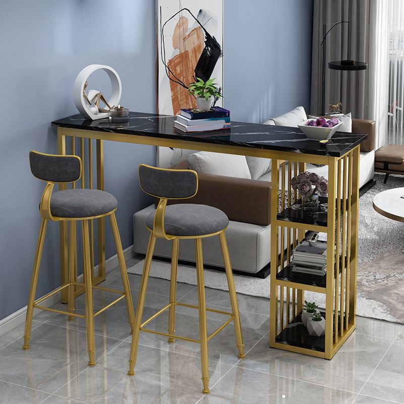 Rectangle Bar Dining Table Stone Contemporary Bar Table with Sled Base Clearhalo 'Bar Furniture' 'Bar Tables' 'bar_tables' 'furn' 'furn_bar_tables' 'Furniture' 'furniture_bar_tables' 'Kitchen & Dining Furniture' 1200x1200_6544b92a-634b-4102-8a28-e93b1447dbf1