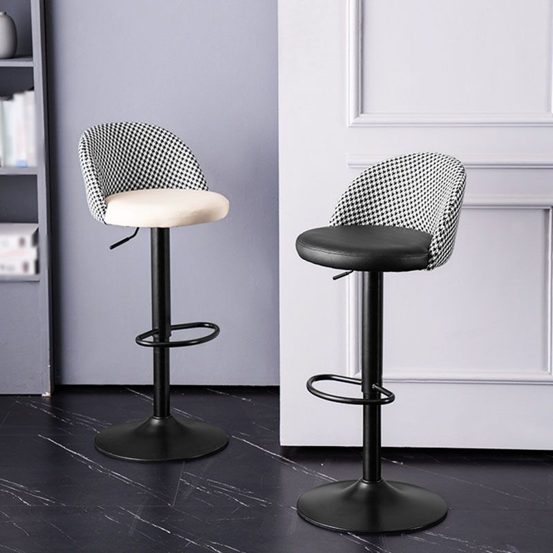Contemporary Adjustable Height Footrest Barstool Matte Finish Upholstered Stool Clearhalo 'Bar Furniture' 'Bar Stools' 'bar_stools' 'Furniture' 'furniture_bar_stools' 'Kitchen & Dining Furniture' 1200x1200_65455829-ff5c-480d-87c7-d6f3aa7bce92