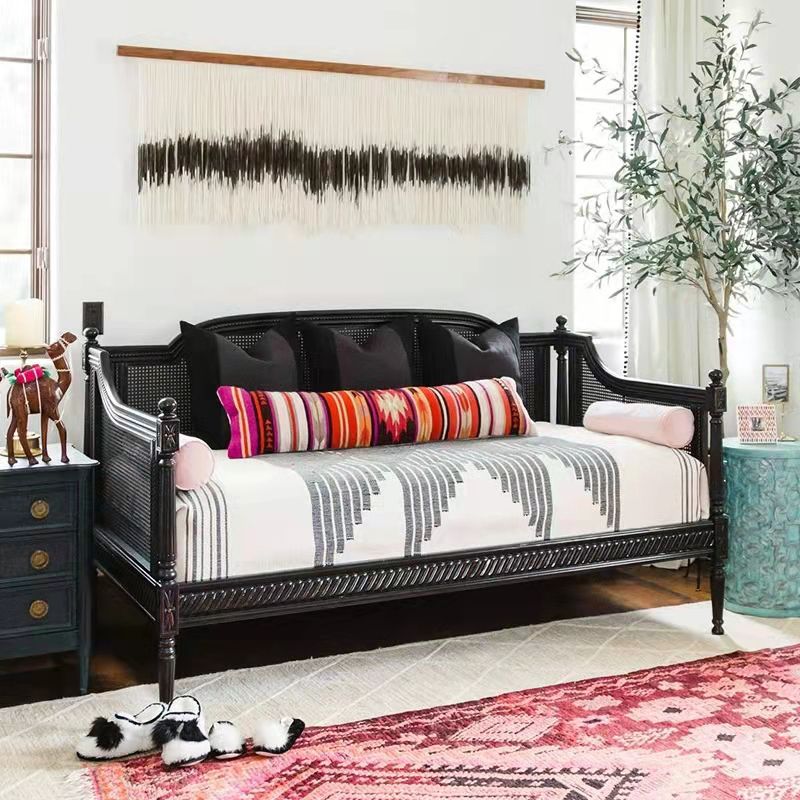 Canapé d'armes à pente à lames de linge avec dos serré en bois massif