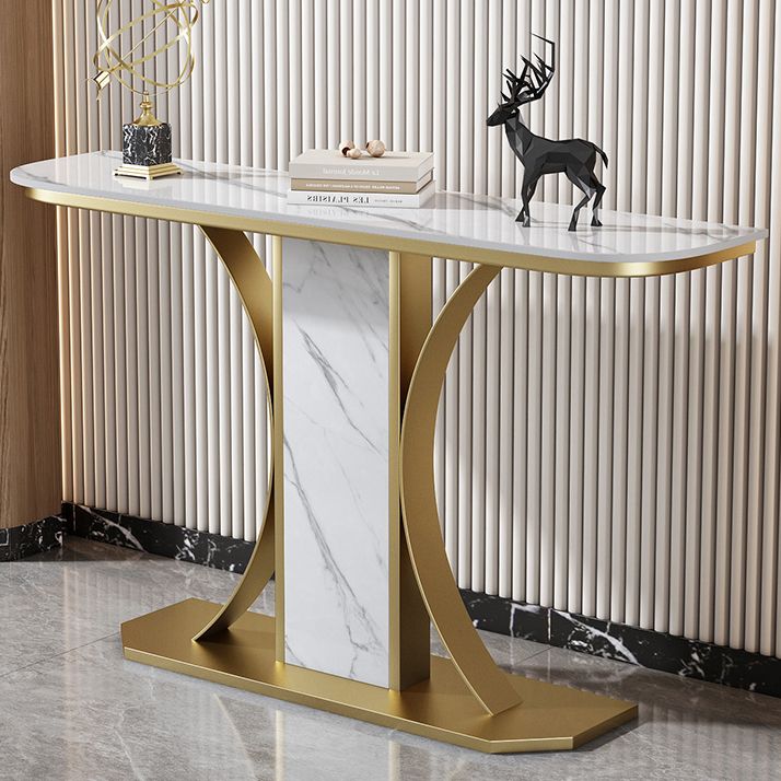 Tabella della console in pietra larga 11,8 "Tabella resistenti a mezza luna tavolino