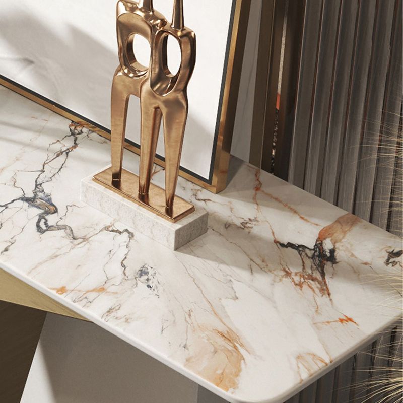 Mesa de consola de piedra mesa de acento rectangular moderno, 33.46 "de alto
