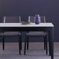 Rectangle 4 Legs Dining Table Mid-Century Modern White Fixed Table of Sintered Stone