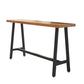 Table de bar rectangulaire à hauteur de bar, base en métal noir, table de bistro pour salon