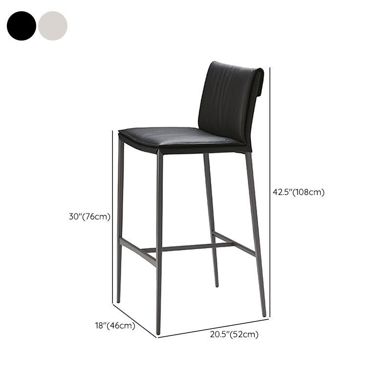 Moderne stijl lage rug bar stool pu lederen aanrechtbar kruk met metalen benen