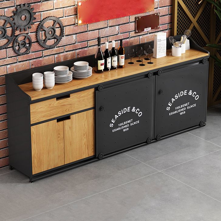 Sala da pranzo di ferro moderna in ferro in legno 1 cassetto 35,4 "H buffet server