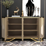 フェイクマーブルトップサイドボードリビングルーム用のエンジニアリングウッドサイドボード