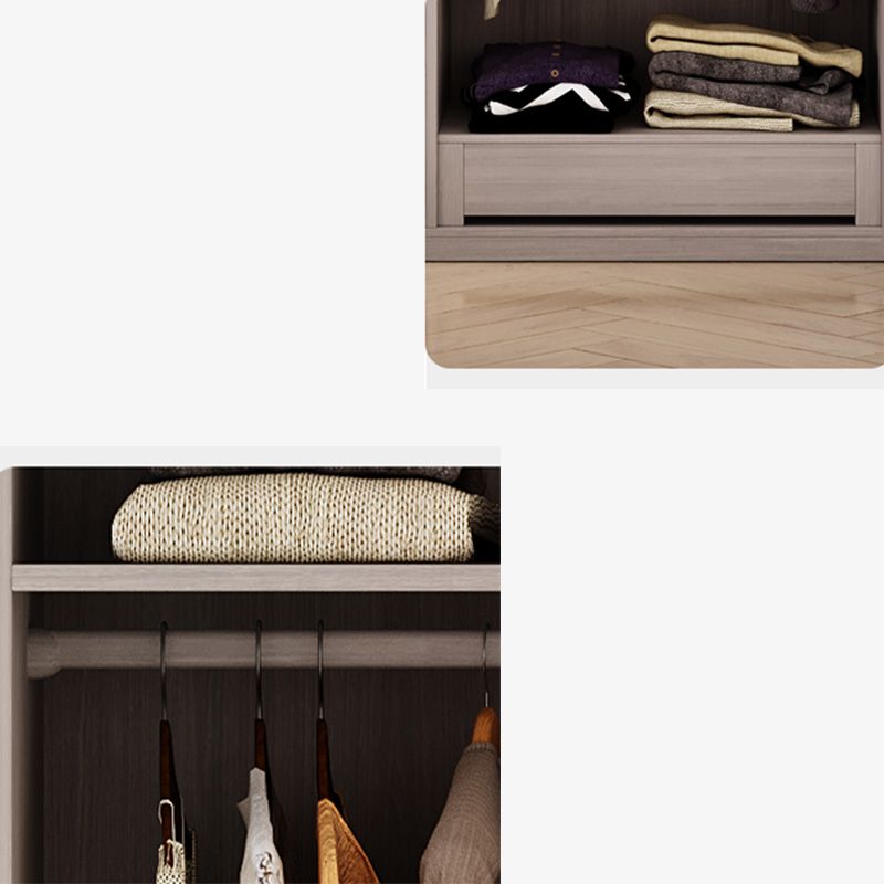 Hinged Wardrobe Cabinet Engineered Wood Wardrobe Armoire for Home