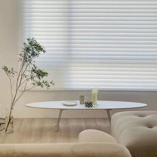 No Distressing Wood Coffee Table Modern Oval Single Coffee Table with 4 Legs