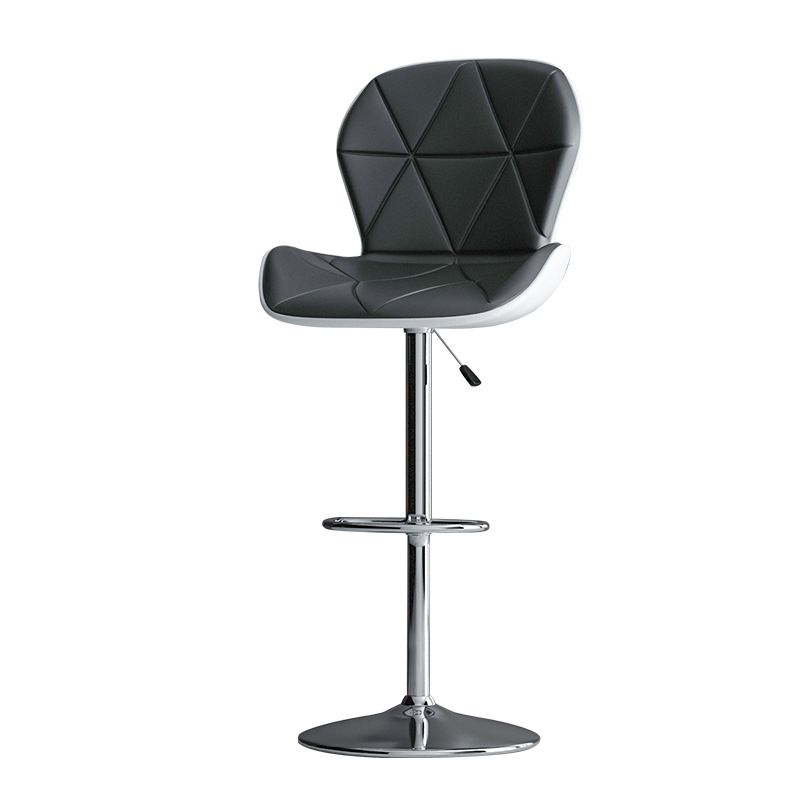 Moderne metalen barkruk van kunstleer met matte afwerking